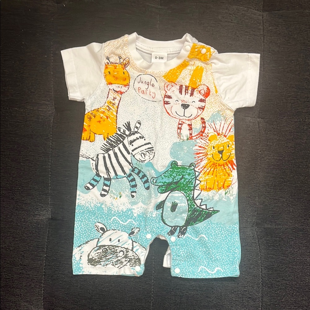 Jungle Party Print Romper